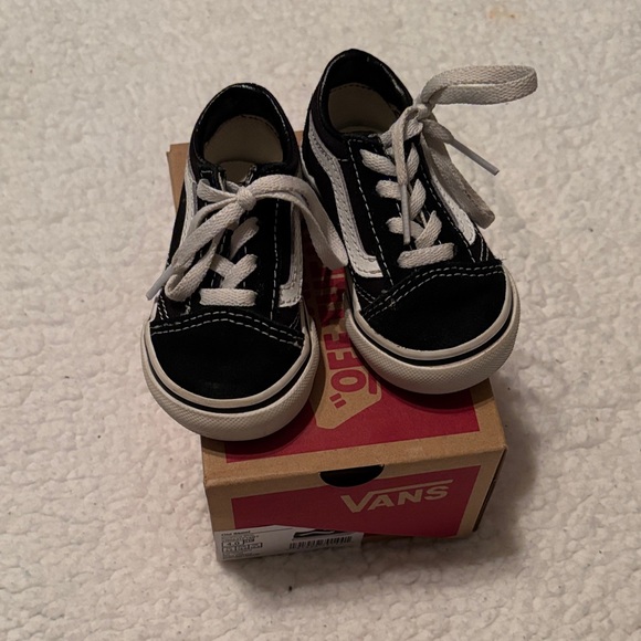 Vans Kids Black and White Sneakers - Picture 2 of 6